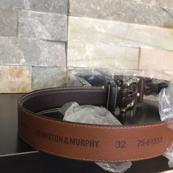 JOHNSTON & MURPHY Calfskin Leather Belt - Picture 3 of 4
